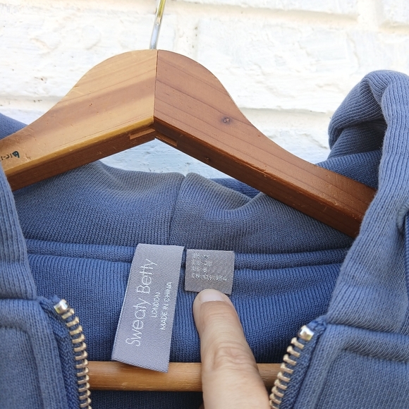 Sweaty Betty Full Zip Hoodie Blue Size 8 - Picture 5 of 9